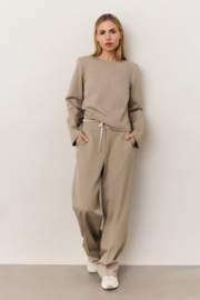 YAYA Wide leg broek met contrast band