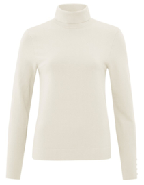 YAYA Turtleneck sweater met knoopjes