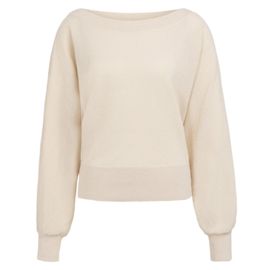 YAYA Gebreide trui met vleermuismouwen en handdoekstof structuur