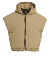 YAYA Omkeerbare bodywarmer van imitatiebont met nylon capuchon