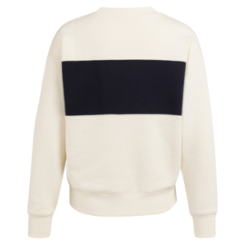 YAYA Sweater met colorblock en tekst op de borst