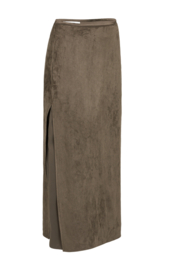 YAYA Suedine rok met gelaagd detail