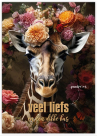 GIVE-X postkaart Giraf "Veel liefs en een dikke kus"