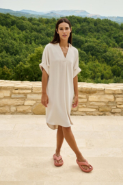 YAYA V-neck jurk met 3 kwart mouw