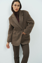 Oversized blazer van wolmix met een stijlvolle sluiting