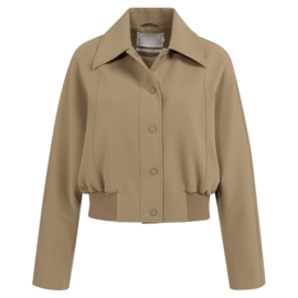 YAYA Kort oversized jasje met ribboord en verstelbaar koord