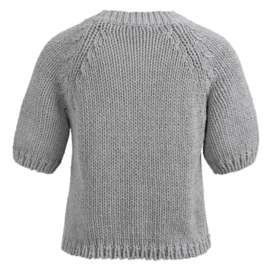 YAYA Grof gebreide trui met korte mouwen en ronde hals