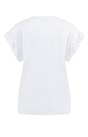 YAYA T-shirt met ronde hals en opgerolde, geplooide mouwen