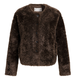 YAYA Oversized korte jas van imitatiebont