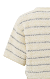 YAYA Trui met texture streep en glimmer