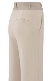 YAYA Jersey broek met wijde pijpen en contrast tailleband