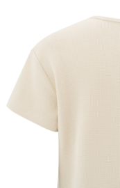 YAYA T-shirt met korte mouwen in wafelstructuur