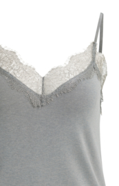 YAYA Jersey singlet met kanten rand