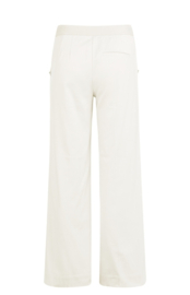 YAYA Hoge taille broek met sierknopen en wijde pijpen