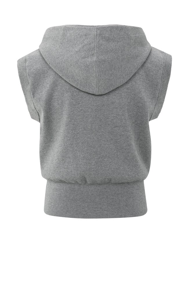 YAYA Mouwloos gebreide hoody met rits