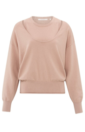 YAYA Trui met diepe ronde hals en bijpassende tanktop