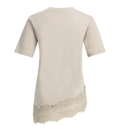 YAYA Jersey t-shirt met kanten zoom