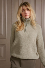 YAYA Boucle oversized trui met kraag en rits