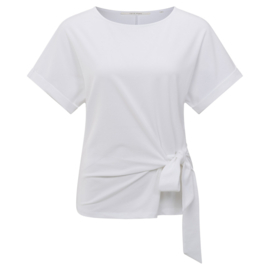 YAYA T-Shirt met ronde hals en knoopdetail