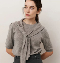 YAYA Trui met korte mouwen en vast sjaal detail