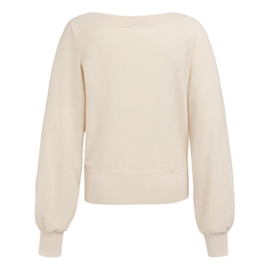 YAYA Gebreide trui met vleermuismouwen en handdoekstof structuur