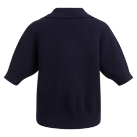 YAYA Gebreide trui met kraag en korte mouwen.