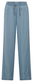 YAYA Chambray wide leg broek elastieke band