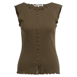 YAYA Mouwloze top met kleine knoopjes