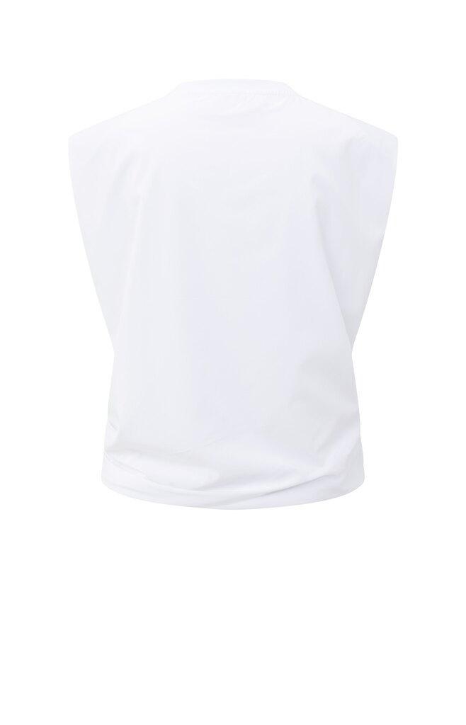 YAYA Top met schoudervulling en knot