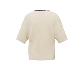 YAYA Rib vest met detail