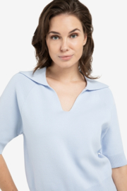 YAYA Gebreide trui met kraag en korte mouwen.