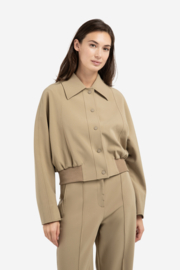 YAYA Kort oversized jasje met ribboord en verstelbaar koord