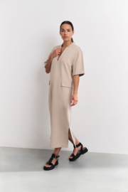 YAYA Jersey midi jurk met zakken
