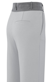 YAYA Jersey broek met wijde pijpen en contrast tailleband