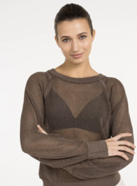 YAYA Mesh sweater met raglan mouw