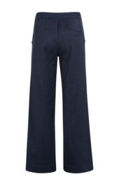 YAYA Hoge taille broek met sierknopen en wijde pijpen