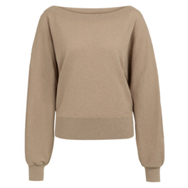 YAYA Gebreide trui met vleermuismouwen en handdoekstof structuur