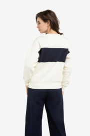 YAYA Sweater met colorblock en tekst op de borst