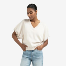YAYA V-Neck sweater en driekwart mouw en elastiek