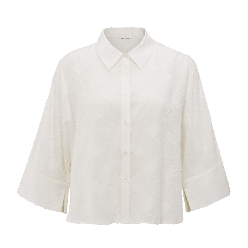 YAYA Cropped blouse met geweven details