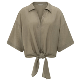 YAYA Blouse met knoop detail en wijde mouwen