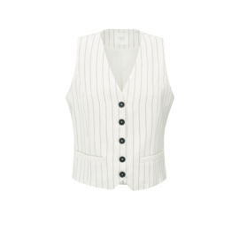 YAYA Linen mix gilet met streep