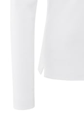 YAYA Jersey polo met fijne rib en lange mouwen