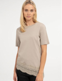 YAYA Jersey t-shirt met kanten zoom