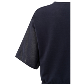 YAYA Bootneck sweater met transparante mouwen
