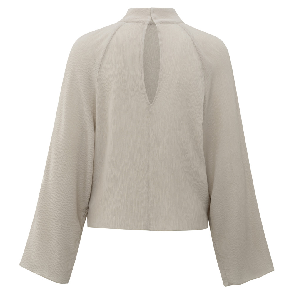 YAYA Texture top met hoge hals en raglan mouw