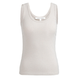 YAYA Geribd singlet met sierlijke hals rand