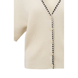 YAYA Rib vest met detail