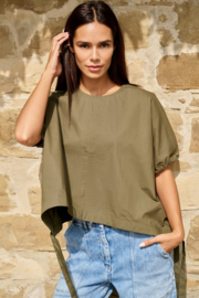 YAYA Boxy top met strikken aan de onderkant