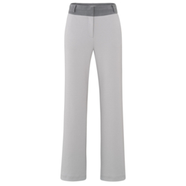YAYA Jersey broek met wijde pijpen en contrast tailleband